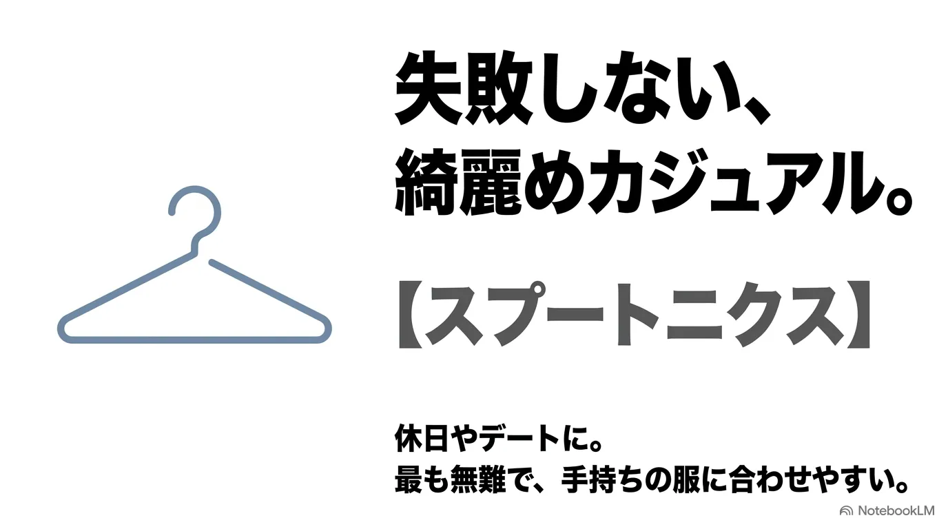 失敗しない綺麗めカジュアルを提案するスプートニクスの休日・デート向けコーディネート