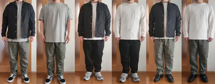 あずにゃんがメンズファッションプラスの服を着用した6種類の着回しコーディネート