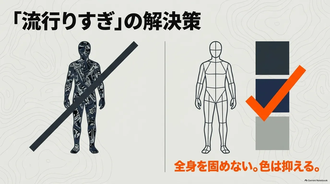 ノースフェイスを全身で固めず落ち着いた色を選ぶ着こなしのポイント
